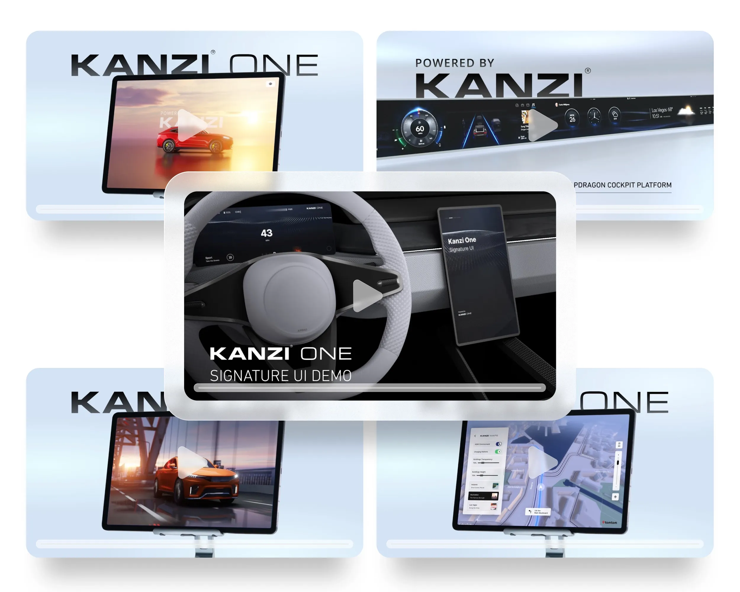 Rightware technology demos shown across automotive display concepts.